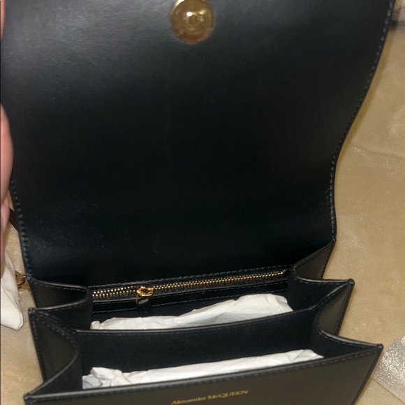 Alexander McQueen Black and Gold Studded Clutch - Picture 3 of 8